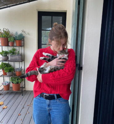 Hannah holding cat